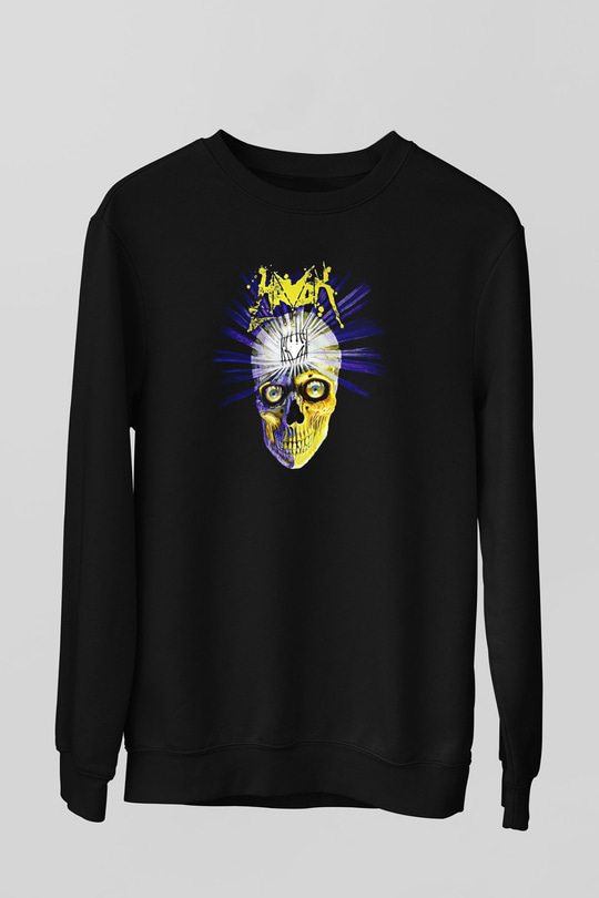 Havok Baskılı Unisex Siyah Sweatshirt