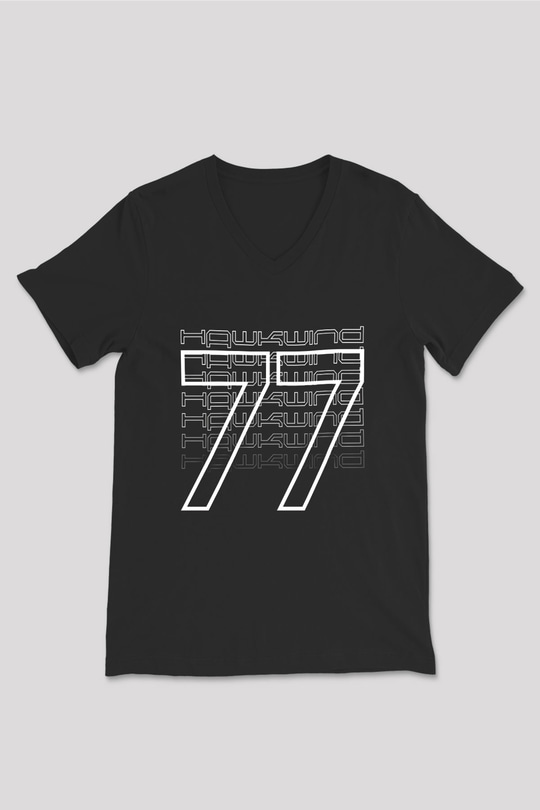 Hawkwind Baskılı Unisex Siyah V Yaka Tişört