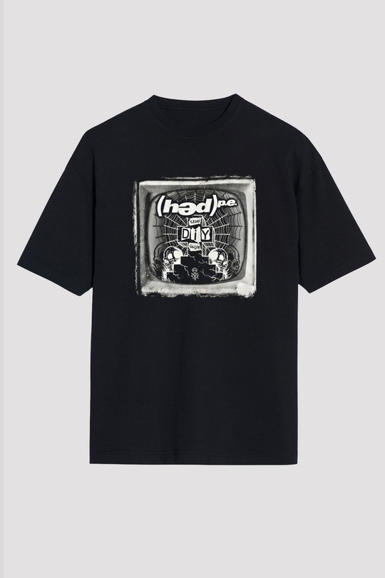 Hed PE Baskılı Unisex Siyah Oversize Tişört