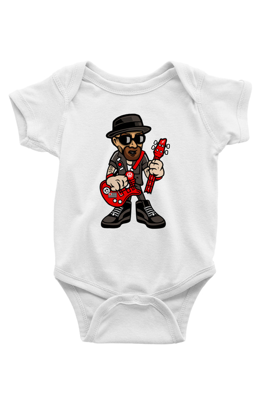 Heisenberg Rockstar Baskılı Unisex Beyaz Bebek Body - Zıbın