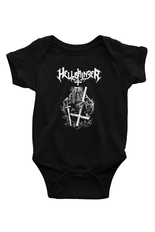 Hellbringer Baskılı Unisex Siyah Bebek Body - Zıbın