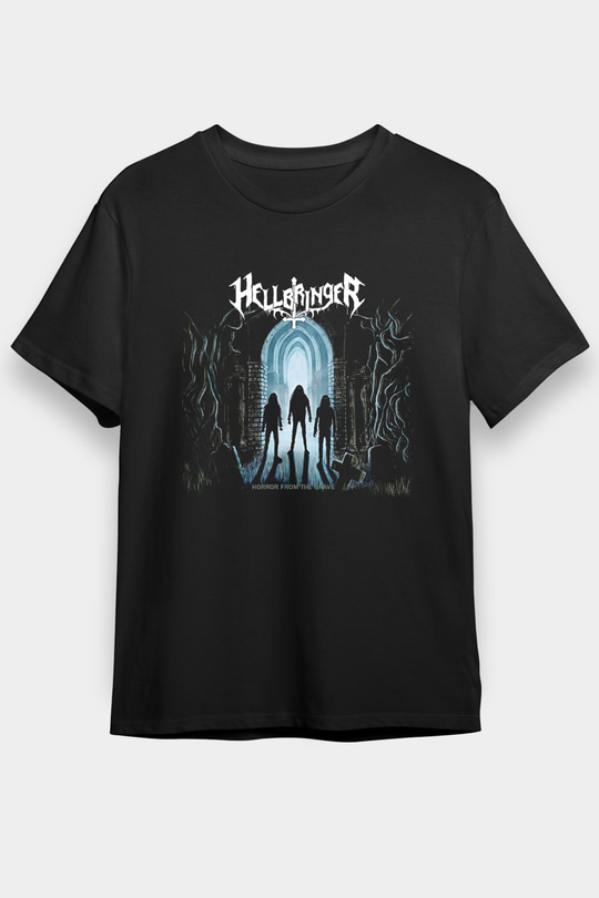 Hellbringer Baskılı Unisex Siyah Tişört - Tshirt