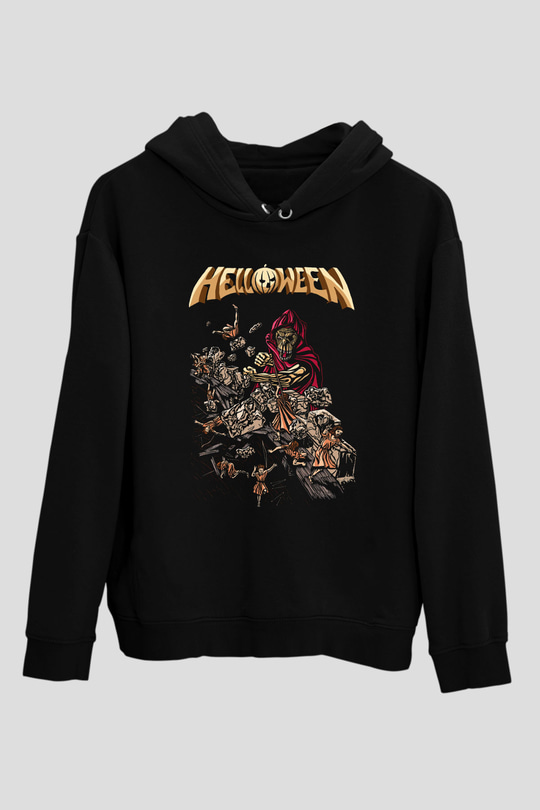 Helloween Siyah Unisex Kapüşonlu Sweatshirt