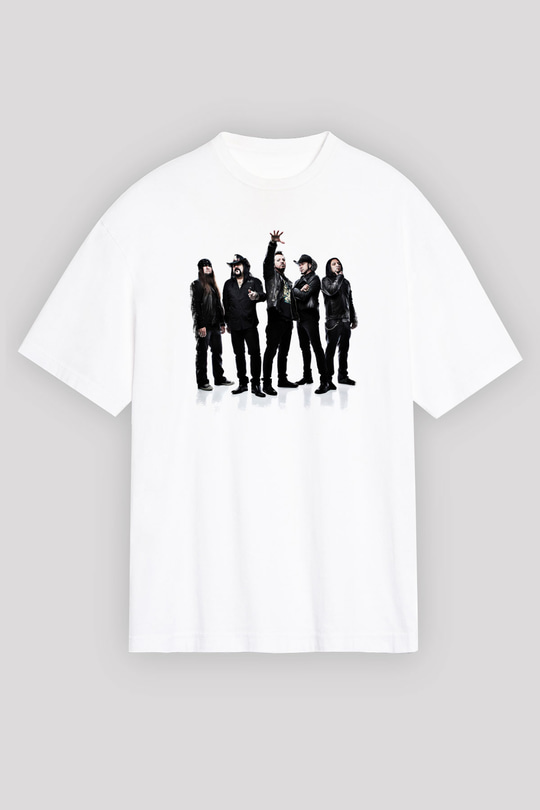 Hellyeah Baskılı Unisex Beyaz Oversize Tişört