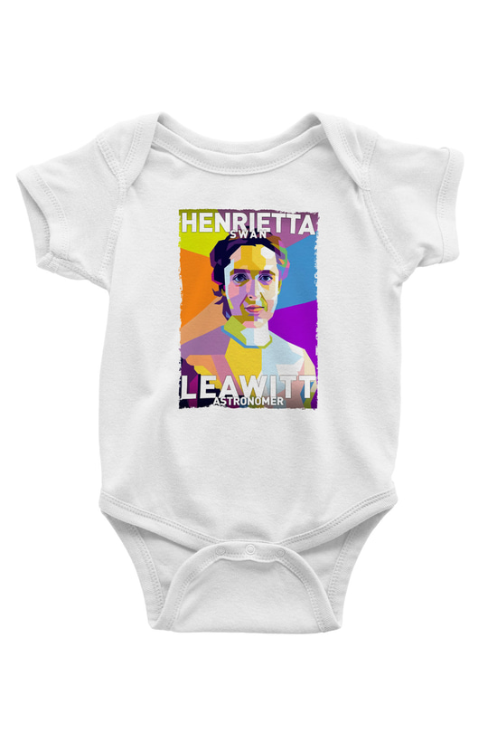 Henrietta Swan Leavitt Baskılı Beyaz Bebek Body - Zıbın