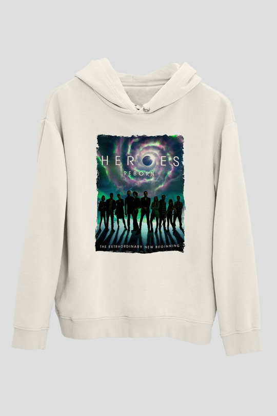 Heroes Beyaz Unisex Hoodie