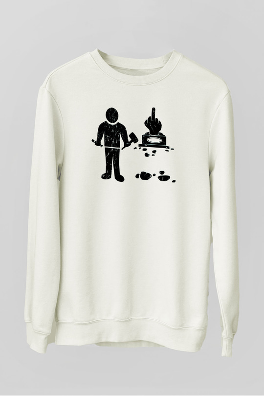 Heykeltıraş Beyaz Unisex Sweatshirt