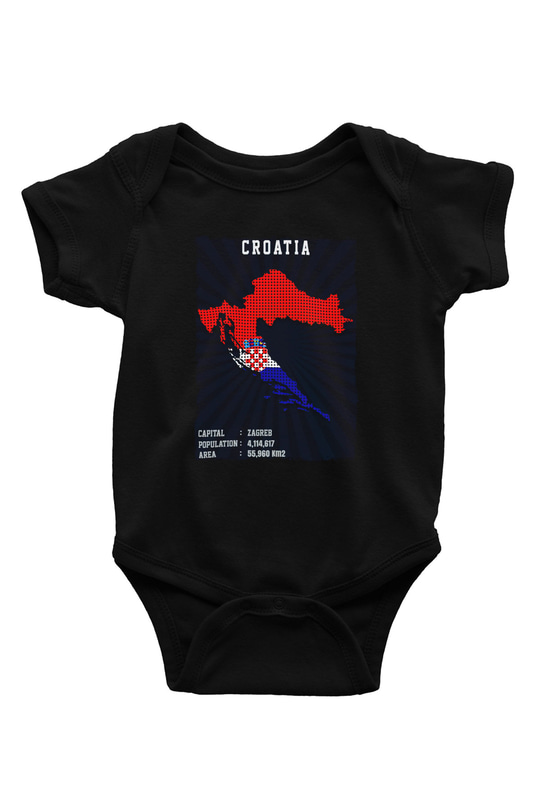 Hırvatistan Siyah Bebek Body - Zıbın