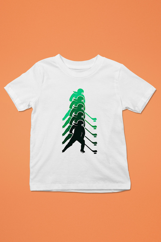 Hokey Baskılı Unisex Beyaz Çocuk Tişört - Tshirt