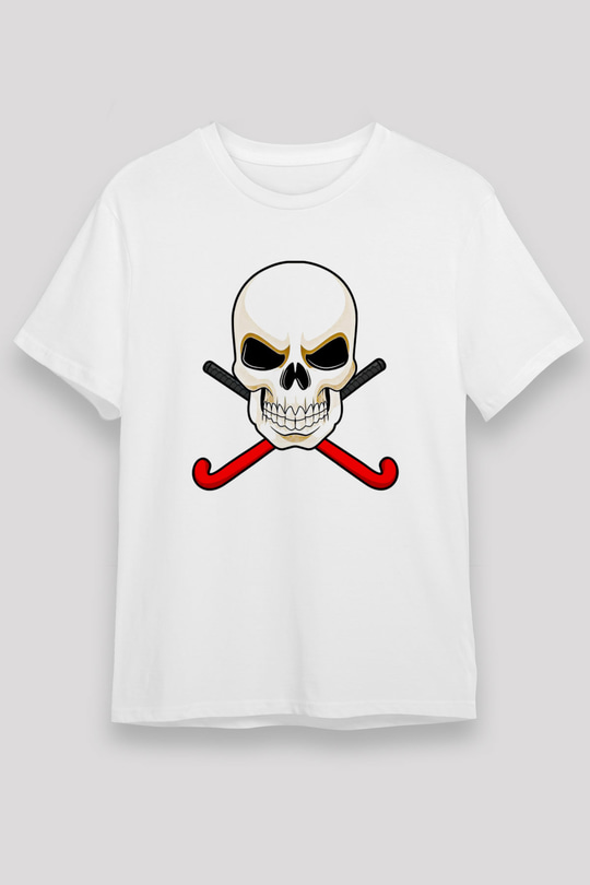 Hokey Baskılı Unisex Beyaz Tişört - Tshirt