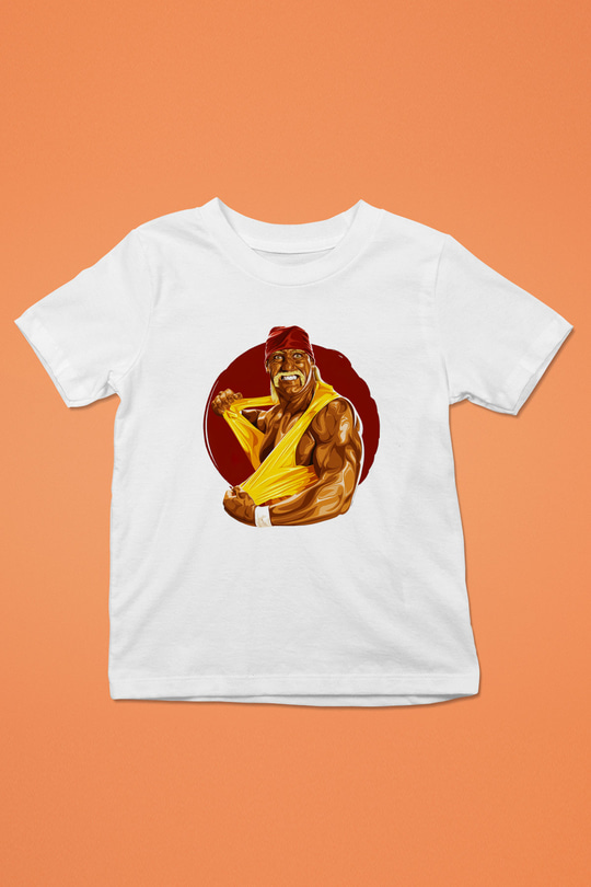 Hulk Hogan Baskılı Beyaz Unisex Çocuk Tişört