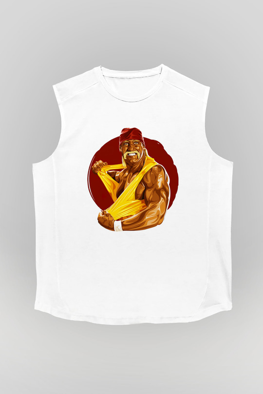 Hulk Hogan Beyaz Unisex Kolsuz Tişört