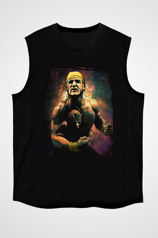 Hulk Hogan Siyah Unisex  Kolsuz Tişört