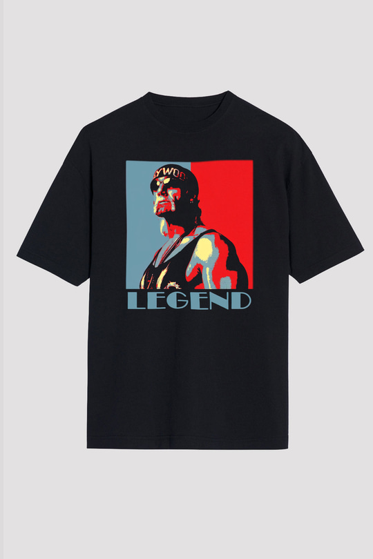 Hulk Hogan Siyah Unisex Oversize Tişört