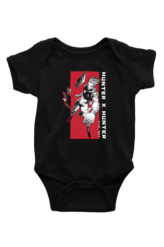 Hunter X Hunter Baskılı Unisex Siyah Bebek Body - Zıbın