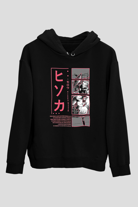 Hunter X Hunter Baskılı Unisex Siyah Hoodie