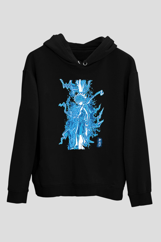 Hunter X Hunter Baskılı Unisex Siyah Hoodie