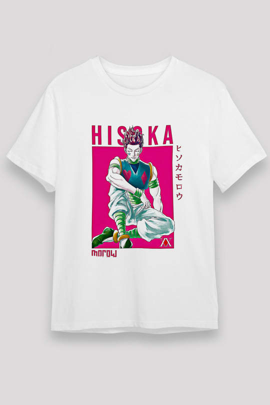Hunter X Hunter Unisex Baskılı Beyaz Tişört - Tshirt