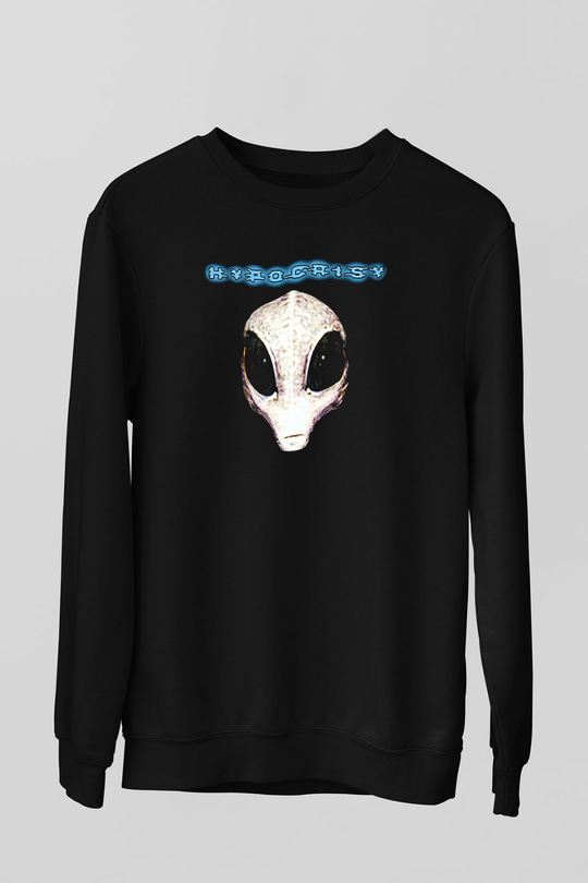 Hypocrispy Baskılı Unisex Siyah Sweatshirt