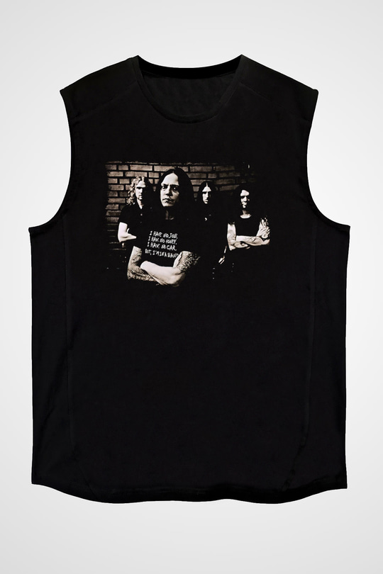 Hypocrisy Baskılı Unisex Siyah Kolsuz Tişört - Tshirt