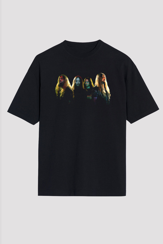 Hypocrisy Baskılı Unisex Siyah Oversize Tişört - Tshirt