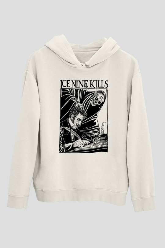 Ice Nine Kills Baskılı Beyaz Unisex Kapüşonlu Sweatshirt