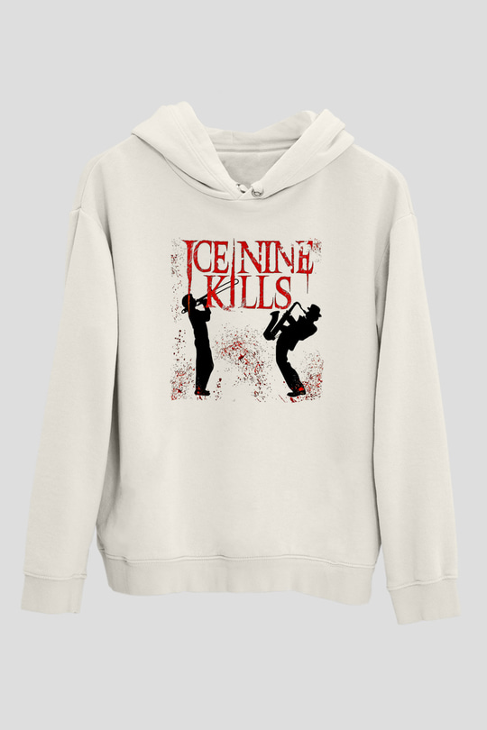 Ice Nine Kills Baskılı Beyaz Unisex Kapüşonlu Sweatshirt