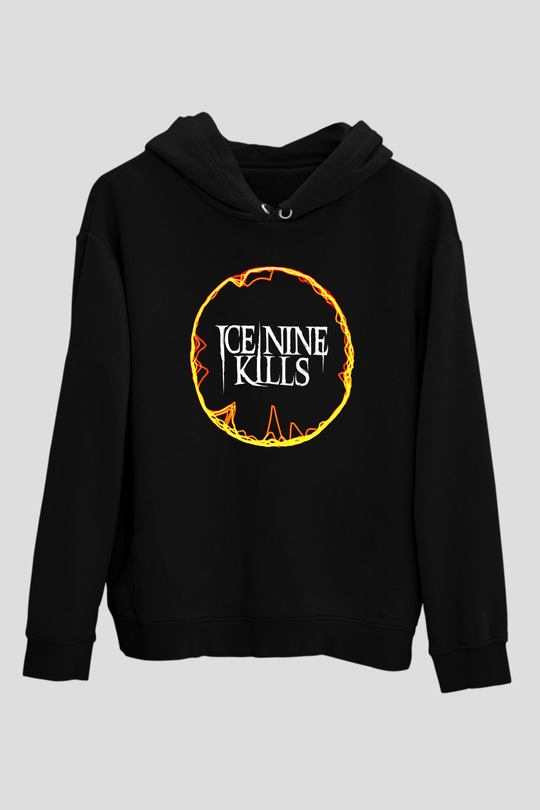 Ice Nine Kills Baskılı Unisex Siyah Kapüşonlu Sweatshirt