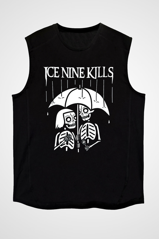 Ice Nine Kills Baskılı Unisex Siyah Kolsuz Tişört - Tshirt