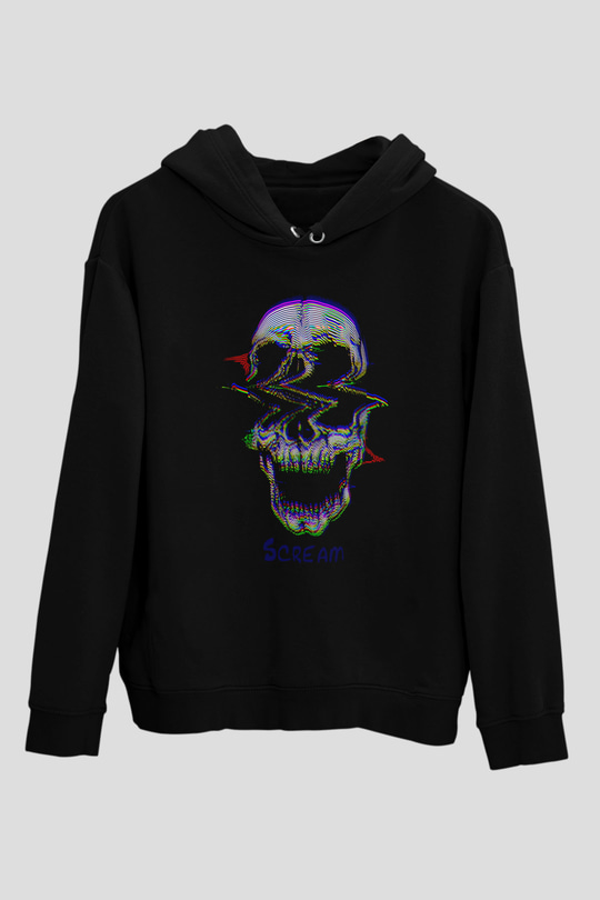 İlizyon Kurukafa Siyah Unisex Hoodie