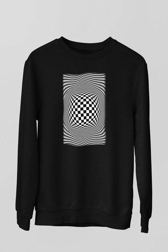 Illüzyon Siyah Unisex Sweatshirt