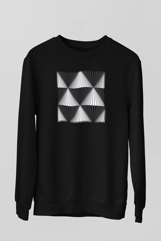 Illüzyon Siyah Unisex Sweatshirt