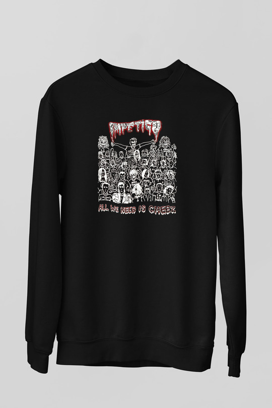 Impetigo Baskılı Unisex Siyah Sweatshirt