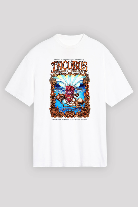 Incubus Beyaz Unisex Oversize Tişört T-Shirt
