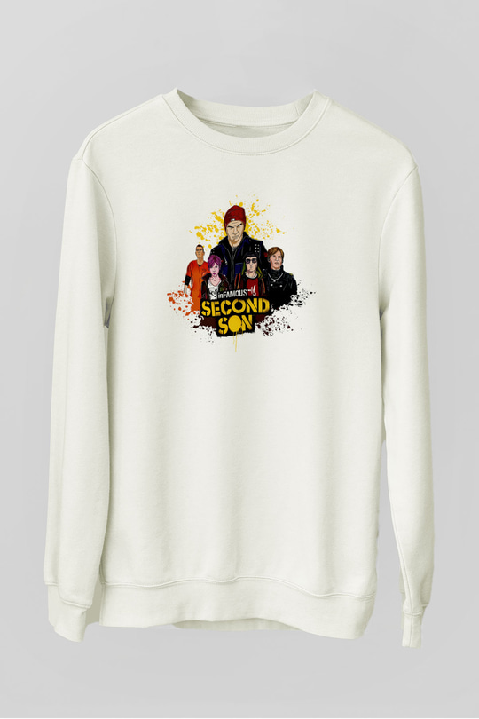 Infamous Beyaz Unisex Sweatshirt