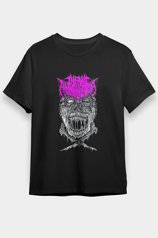 İnfant Annihilator Baskılı Unisex Siyah Tişört - Tshirt