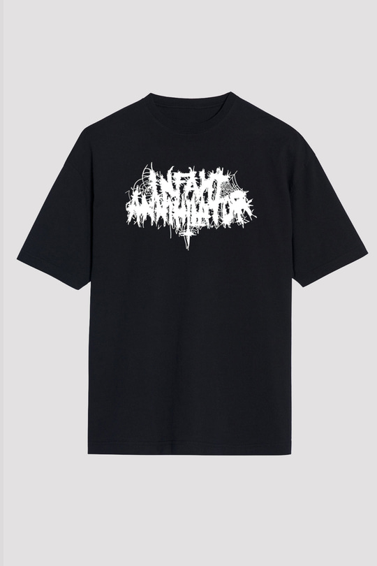 İnfant Annihilator Baskılı Unisex Siyah Oversize Tişört - Tshirt