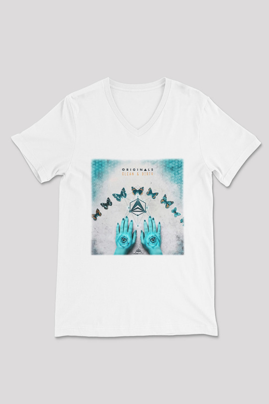 Infected Mushroom Beyaz Unisex V Yaka Tişört T-Shirt