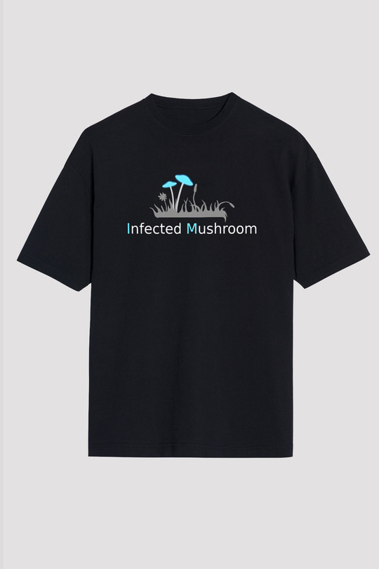 Infected Mushroom Siyah Unisex Oversize Tişört T-Shirt