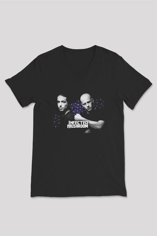 Infected Mushroom Siyah Unisex V Yaka Tişört