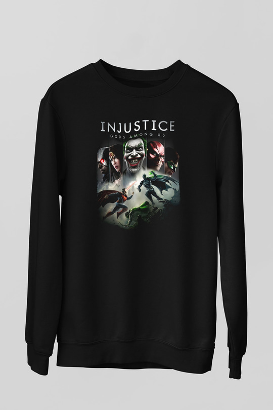 Injustice 2 Siyah Unisex Sweatshirt