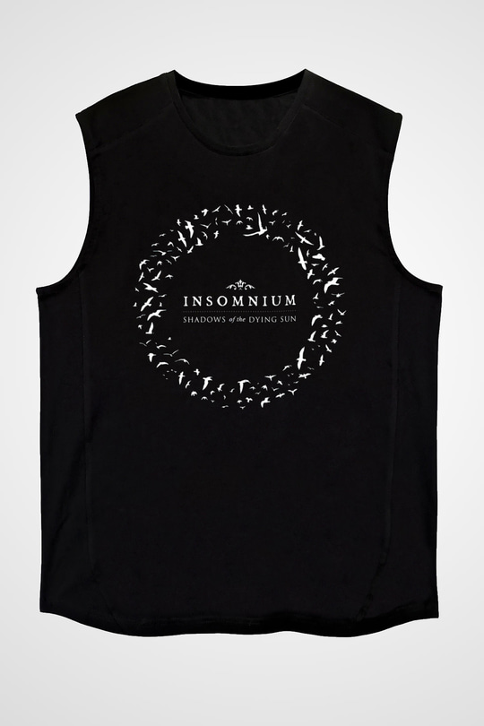 Insomnium Baskılı Unisex Siyah Kolsuz Tişört - Tshirt