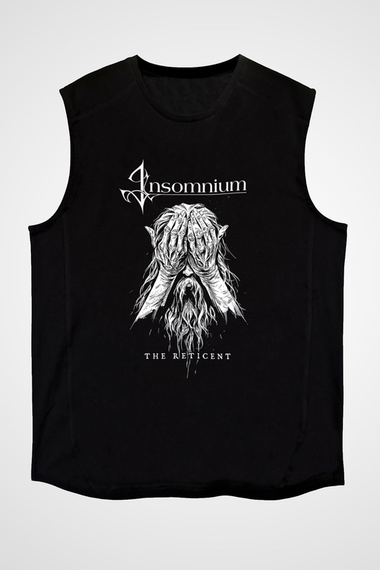 Insomnium Baskılı Unisex Siyah Kolsuz Tişört - Tshirt