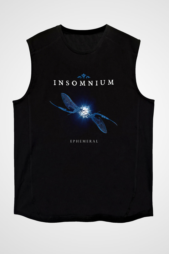 Insomnium Baskılı Unisex Siyah Kolsuz Tişört - Tshirt