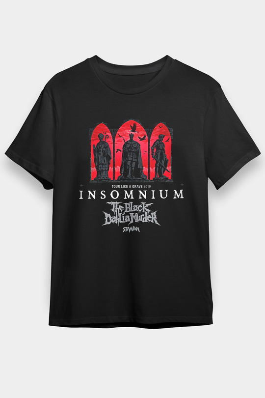 Insomnium Baskılı Unisex Siyah Tişört - Tshirt