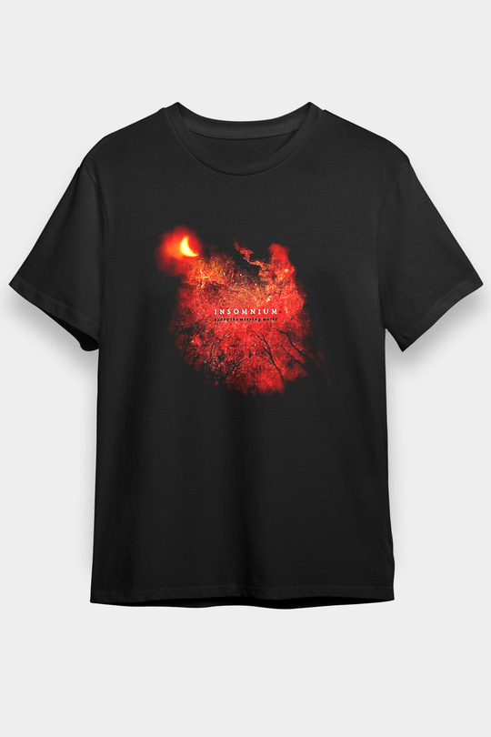 Insomnium Baskılı Unisex Siyah Tişört - Tshirt