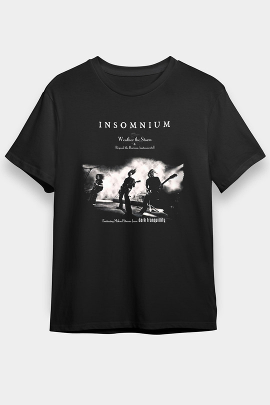 Insomnium Baskılı Unisex Siyah Tişört - Tshirt
