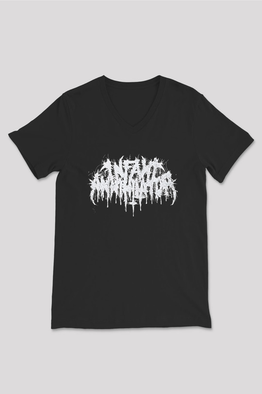 Insomnium Baskılı Unisex Siyah V Yaka Tişört - Tshirt