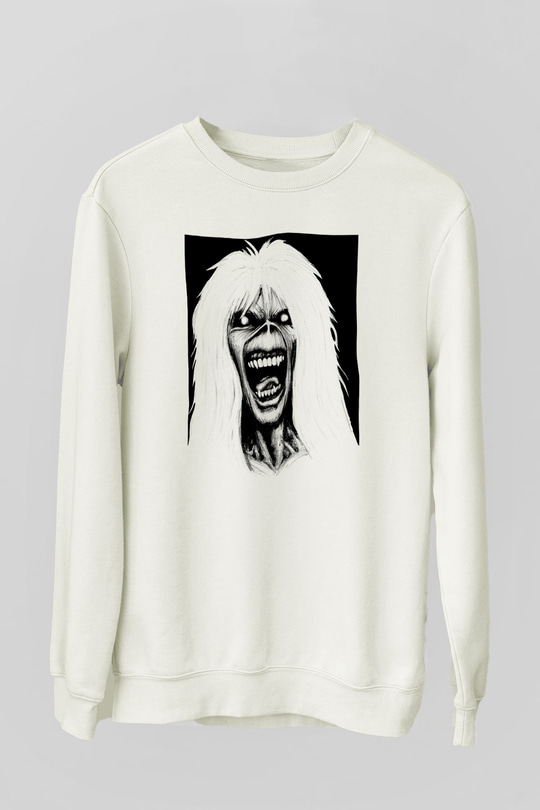 Iron Maiden Beyaz Unisex Sweatshirt