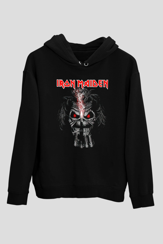 Iron Maiden Siyah Unisex Kapüşonlu Sweatshirt